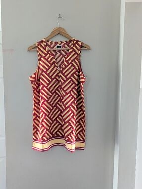 Mud Pie NWT Game Day Striped Tunic Top Burgundy Gold Size Large 12-14